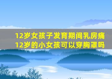 12岁女孩子发育期间乳房痛12岁的小女孩可以穿胸罩吗