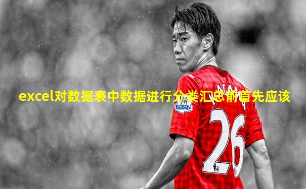 excel对数据表中数据进行分类汇总前首先应该