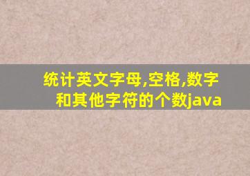 统计英文字母,空格,数字和其他字符的个数java
