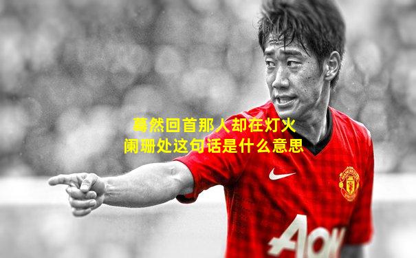 蓦然回首那人却在灯火阑珊处这句话是什么意思