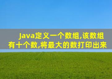 Java定义一个数组,该数组有十个数,将最大的数打印出来